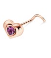 Silver Heart Curved Nose Stud NSKZ-1758